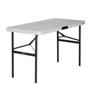 Lifetime összecsukható asztal, 122 cm hosszú, 60 cm széles, mandula színű, bronz váz - Lifetime