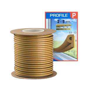 Öntapadós EPDM tömítőprofil, 100m tekercs, barna, ajtókhoz és ablakokhoz - Tömítőszalag