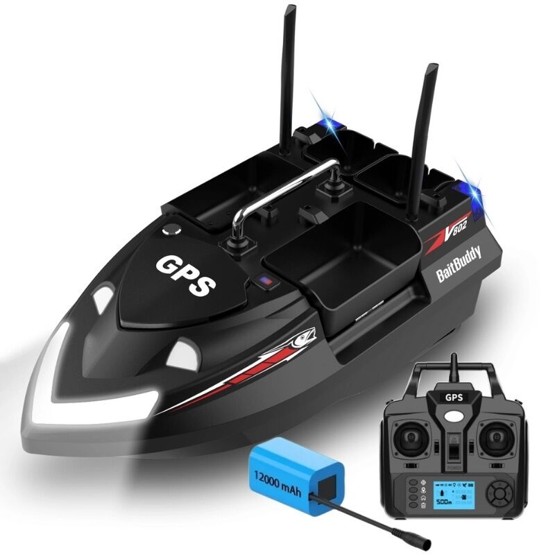 Čln Plantat, Nadit a Momit iUni V802 PRO, GPS, 12000mAh, 4 nádrže, 3kg, 500m, 15km/h, diaľkové ovládanie 2,4GHz, čierny