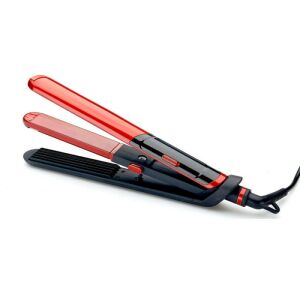 Hajvasaló és göndörítő 2in1 ELITE HSC-0461, Gofris formájú, 360°-ban forgó kábellel, Kerámia, Piros/fekete