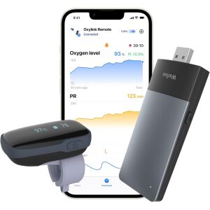 Wellue Oxylink Remote gyűrűs pulzoximéter WiFi adapterrel és mobilalkalmazás kijelzővel - Testelemző készülék