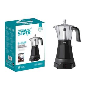 WINNING STAR ST-6802 Elektromos Moka Kávéfőző, 6 Csészés, Szárazforralás Védelemmel 137718654 - Kotyogós kávéfőző