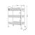 Kerekes fém polc 4 kampóval, fehér fém gurulós kocsi méretekkel