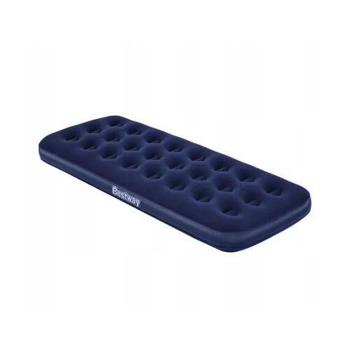 Bestway egyszemélyes kék velúr felfújható matrac elszigetelve fehér háttéren