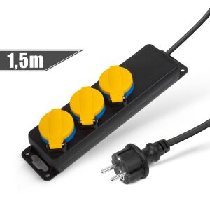 Hosszabbító kültérre fedéllel - 1,5 m - 3 x 230V - 3 x 1,5 mm2 - IP44 137735787 - Delight