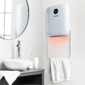 Fali törölközőszárítóval ellátott fűtőtest - 800/2000W - 240V - fehér 137735828 - Bewello