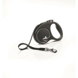 Flexi Black Design szalagos automata póráz S 5m 15kg-ig ezüst 137737834 - Flexi