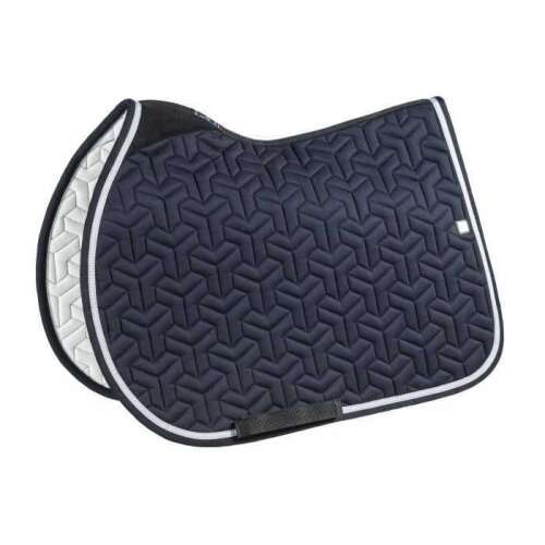 Equiline Tetris Crisc nyeregalátét, sötétkék fehér szegéllyel, geometrikus mintával