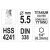 YATO Csigafúró 5,5 x 113/57 mm HSS-TiN bit befogású 147096011