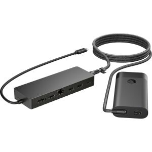 HP Uniwersalny Hub USB-C i Ładowarka do Laptopa 9H0H9AA, stacja dokująca z wieloma portami - Stacja dokująca