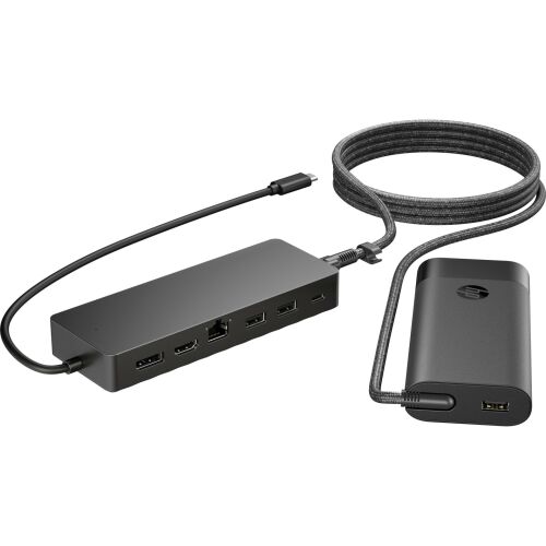 HP Uniwersalny Hub USB-C i Ładowarka do Laptopa 9H0H9AA, stacja dokująca z wieloma portami