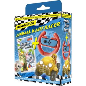 Animal Kart Racer Bundle Nintendo Switch-hez, játékkód letöltéssel és kormánykerék kiegészítővel - Plaion