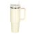 Large 1.2L stainless steel thermal mug with handle and straw