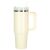 Termikus 1200ml insulated mug with handle and straw, cream color