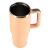 Angled view of powder pink thermal mug interior with handle