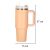 Dimensions of powder pink thermal mug with handle and straw