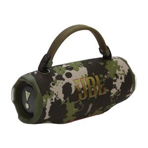 JBL Charge 6 tragbarer Bluetooth-Lautsprecher im Camouflage-Design, schräge Ansicht - JBL Bluetooth Lautsprecher