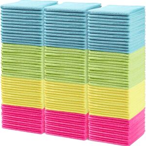 Set mit 150 Mikrofaser-Reinigungstüchern 30 x 40 cm, wiederverwendbare Reinigungstücher, fusselfrei und kratzfrei in 4 verschiedenen Farben (grün/blau/gelb/rosa) BEKZ® 137775679 - Mikrofasertücher