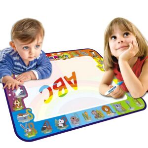 NewEvo vízfesték- és rajzszőnyeg, 4 sablon és habszivacs formák, 2 víztoll, 120x90 cm 140586157 - Kreatív játék