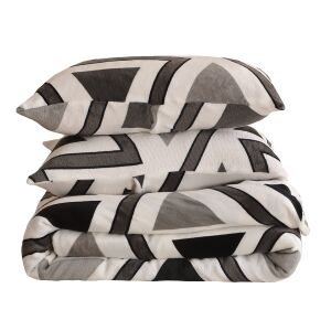 Sunlower Fekete-fehér Geometrikus Flanel Ágyneműhuzat Garnitúra - 6 Részes - Ágynemű - ifjúsági és felnőtt