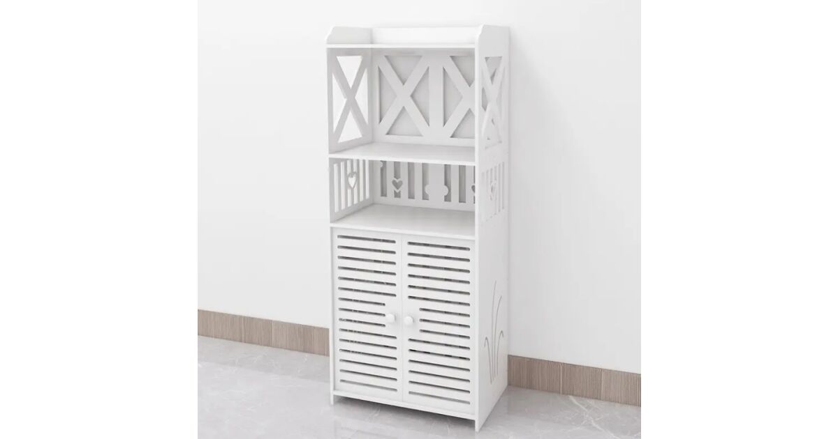 Dulap pentru baie cu 3 polite pentru depozitare, 90 cm x 40 cm x 25 cm 137791820