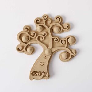 Hőre lágyuló fa Életfa 8 x 9 cm, kézműves díszítőelem - Fa felirat & dekorációs elem