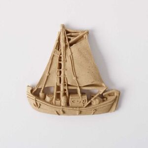Hőre lágyuló fa hajó, 5x5 cm, kézműves kellék - Fa felirat & dekorációs elem