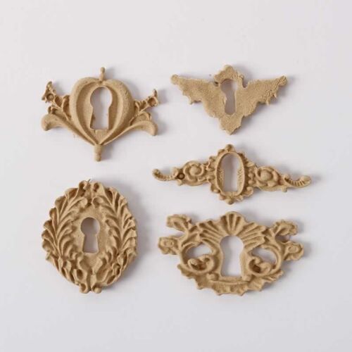 Hőre lágyuló fa kulcslyuk takarók, dekoratív kulcslyuk rozetták, 5 darabos készlet