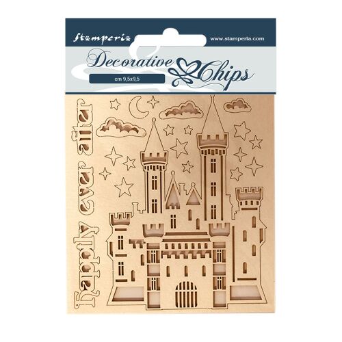 Stamperia Chipboard Die Cuts - Hófehérke kastély - Dekorációs Kastély Chipboard Scrapbook és Kézműves Projektekhez - Díszíthető tárgy