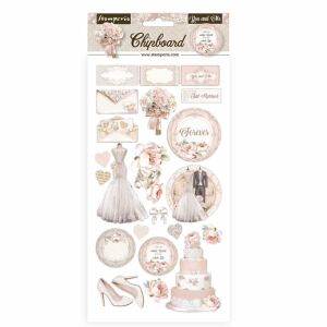 Stamperia You and Me Decupaje din carton Chipboard pentru Scrapbooking, Tematică nuntă - Obiect decorabil
