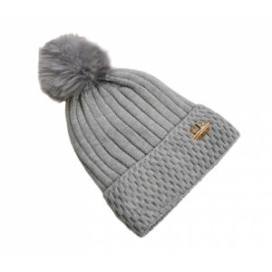 Téli kötött sapka pomponnal és folttal, szürke CZ33WZ2