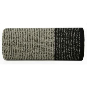 Leon törölköző 30x50 fekete grafit jacquard csíkos frottír mintával 500g/m2 Eurofirany