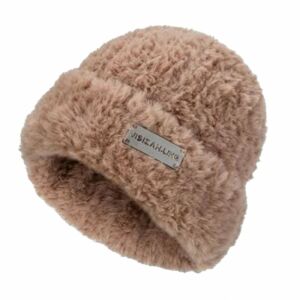 Téli puha és meleg sapka folttal, barna CZ31WZ1