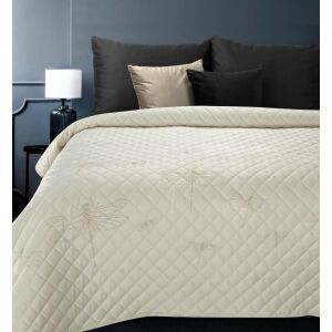 Dekoratív ágytakaró 170x210 Lori krém arany bársony szitakötő Eurofirany 137823478 - Ágytakaró