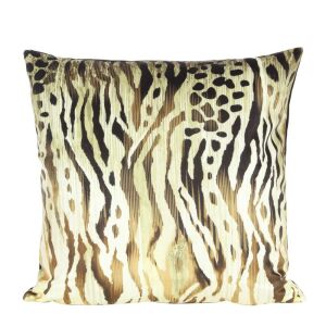 Dekoratív párnahuzat 45x45 Cecil 3 sárga fekete foltos velúr állatmotívum Eva Minge Euro függöny