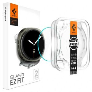 Okosóra üvegfólia - Spigen EZ FIT GLAS.tR - Samsung Galaxy Watch 8 (44 mm) okosórához (2 db) + felhelyezést segítő