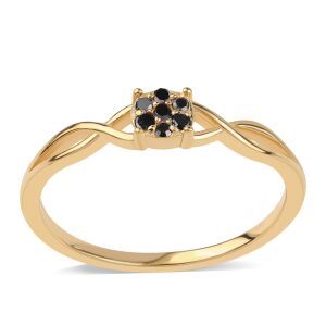 Arannyal Bevont Ezüst Gyűrű Fekete Gyémánttal, ROS791/59 137840976 - Divat & Öltözködés