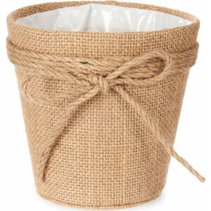 Blumentopf Schleife Braun 14 x 14 x 14 cm Kunststoff 14 x 12,5 x 14 cm 137841146 - Übertöpfe