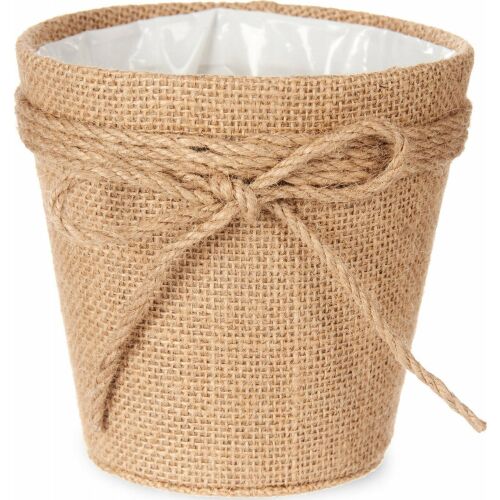 Blumentopf Schleife Braun 14 x 14 x 14 cm Kunststoff 14 x 12,5 x 14 cm 137841146