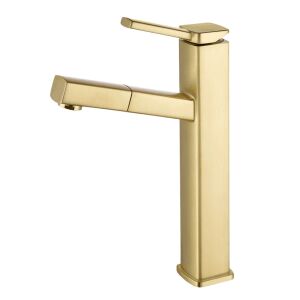 Welland FH-3400 magasított mosdó csaptelep - kihúzható multifunkciós fej (arany)