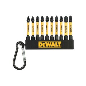 DEWALT Bithegy készlet karabínerrel 10 részes 1/4" Hex (PZ1x2, PZ2x6, PZ3x2 / 57 mm) FLEXTORQ 137841588 - Dewalt