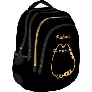 Pusheen cicás hátizsák, iskolatáska, 42x31x22cm, fekete-arany 137844263 - Pusheen