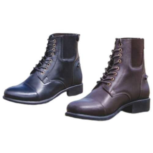 Argento HB lovaglócipők, fekete és barna bőr jodhpur csizma fűzővel és cipzárral, kényelmes és tartós