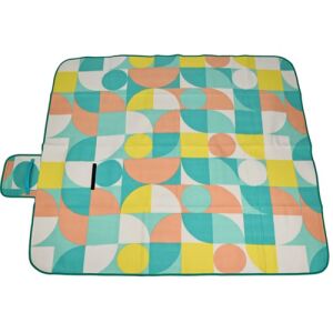 Nepremokavá plážová a pikniková deka, 130 x 150 cm, s veselým farebným vzorom 137858406 - Piknikové deky