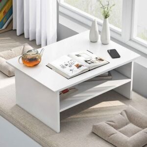 Dohányzóasztal 80x40x40 cm fehér polccal FUR1951-1