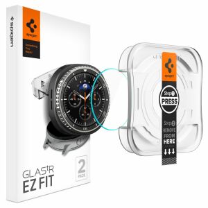 Okosóra üvegfólia - Spigen EZ FIT GLAS.tR - Samsung Galaxy Watch 8 Classic (46 mm) okosórához (2 db) + felhelyezést segítő