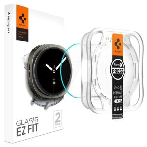 Okosóra üvegfólia - Spigen EZ FIT GLAS.tR - Samsung Galaxy Watch 8 (40 mm) okosórához (2 db) + felhelyezést segítő