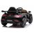 Vedere din spate în unghi a mașinii electrice negre Mercedes AMG GT R pentru copii