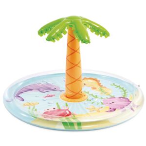 INTEX Palma inflatable pool with palm tree sprinkler, kids summer fun - Intex Kiddie Pool & Splash Pad