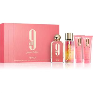 Afnan – 9AM PourFemme Geschenkset, 100 ml Eau de Parfum + Duschgel, Lotion & Body Mist – Geschenkset für Damen